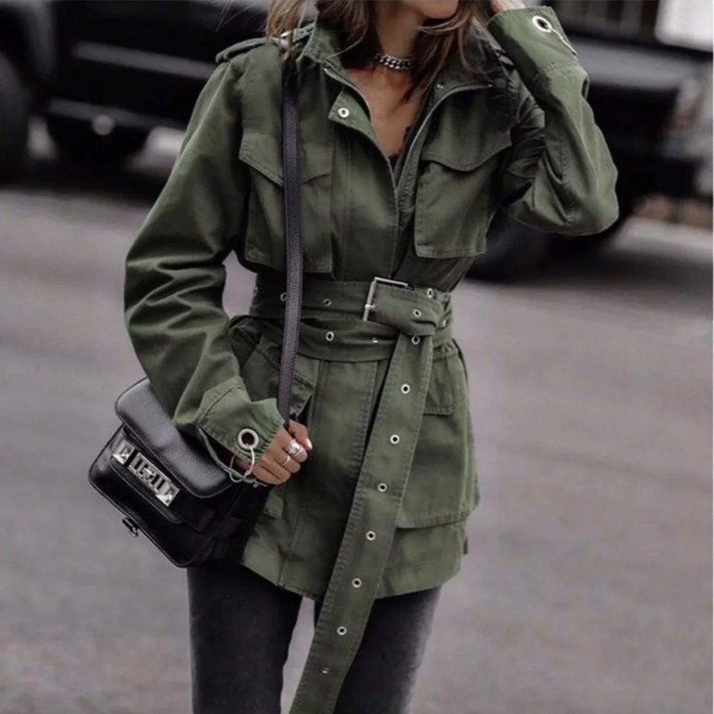 ASOS oversized army green utility jacket.